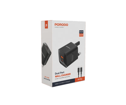 Porodo dual port Gan wall charger