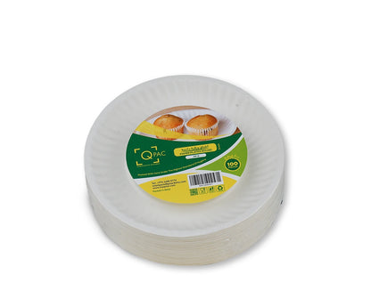 Paper Plate 6 Inch Q Pac 1X100 Pieces