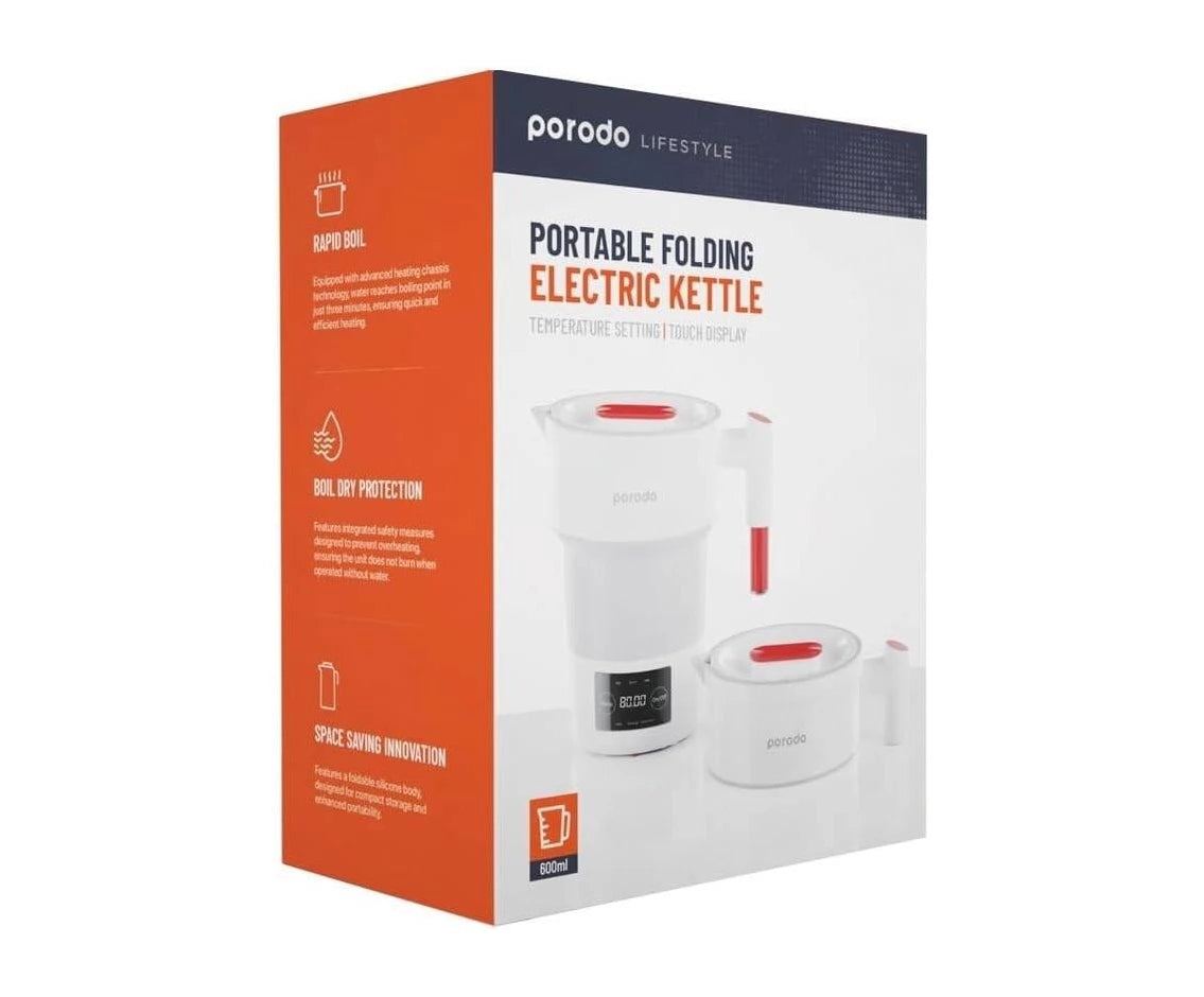 Porodo Poratable Folding Electric Kettle 600 ML
