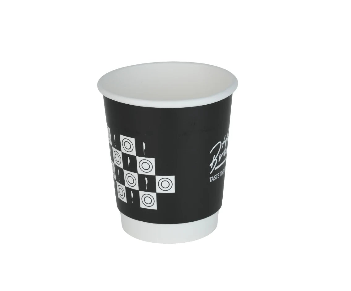 Paper Cup 8 Oz Double Wall Hot Brew Black 1x25 Piece