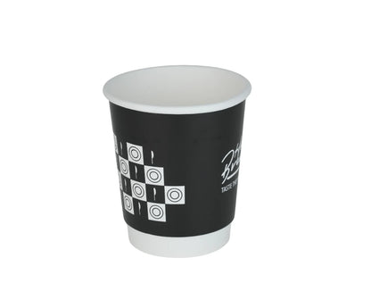 Paper Cup 8 Oz Double Wall Hot Brew Black 1x25 Piece