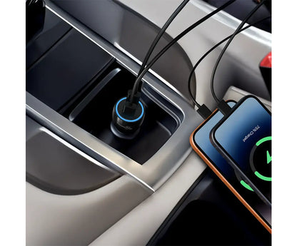 Porodo Blue Riva 60W Dual Usb-C Car Charger Usb-C to Lightning