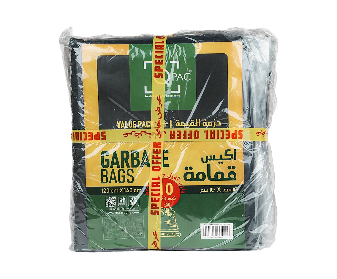 Garbage Bag 120 X 140 Q Pac Offer Pack 10 X 2 Packet