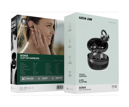 Green lion soniX clip on earbuds