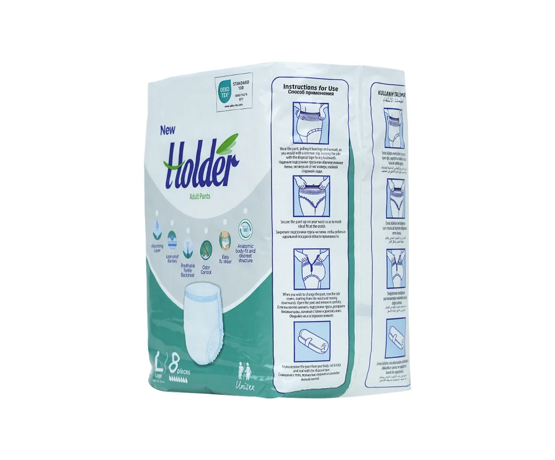 Holder Adult Diapers Pants Large 8's