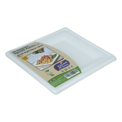 Al Sadara Bio- Degradable Square 8” Plates 10’s
