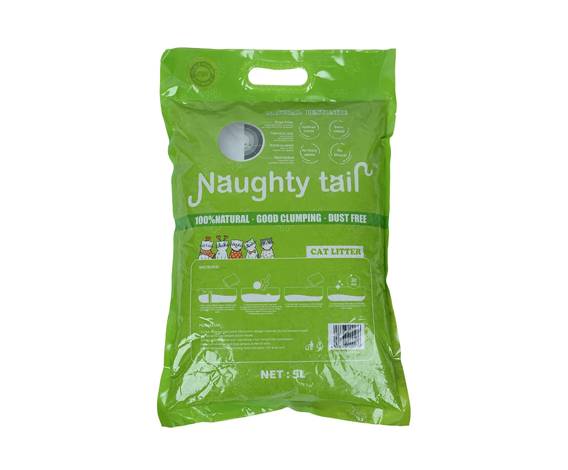 Naughty  Tail Bentonite  Cat  Litter 5L-Apple