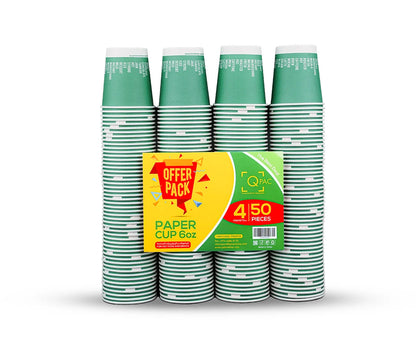 Paper Cup 6 Oz 4X50 Pieces  Qpac