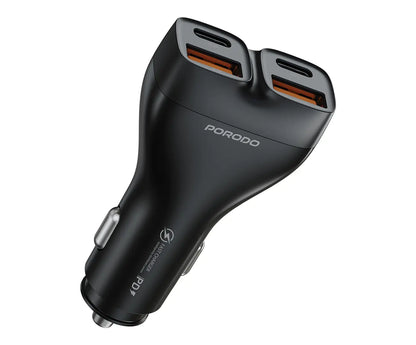 Porodo Dual Power 102W Car charger Usb-C to Lightning Cable
