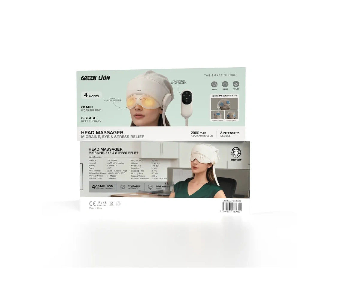 Green Lion Head Massager – Migraine, Eye & Stress Relief