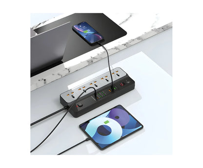 Porodo 5Ac Universal Power Strip 9 Usb Ports (6C + 3A) 3000W
