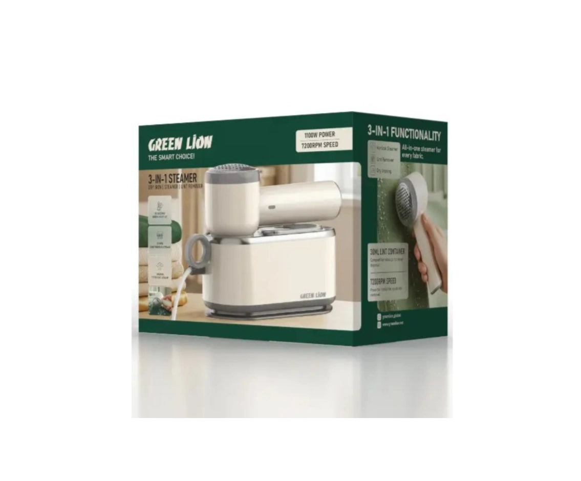 Green Lion 3 In 1 Steamer Dry Iron, Steamer, Lint Remover