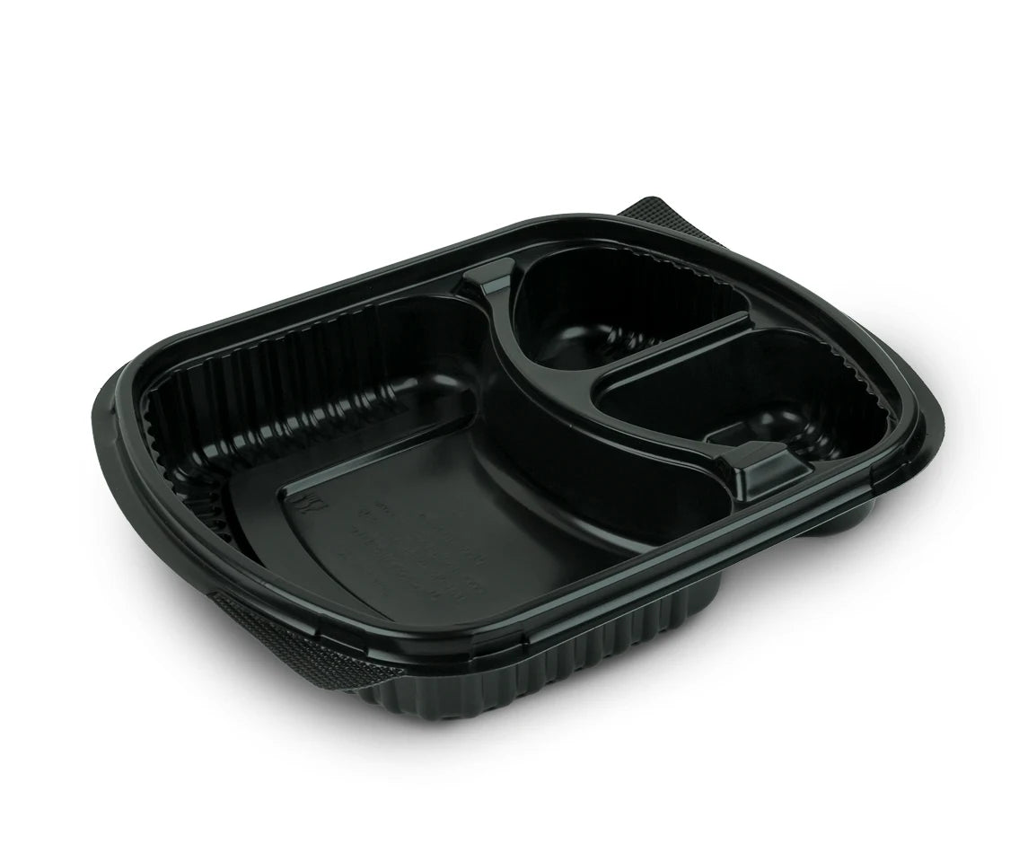 Micro Black Base 3 Compartment With Lid 1X250 Pieces