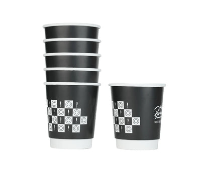 Paper Cup 8 Oz Double Wall Hot Brew Black 1x25 Piece