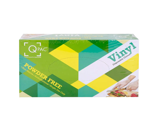 Gloves Vinyl Clear Powder Free Q Pac 1x100 Pieces