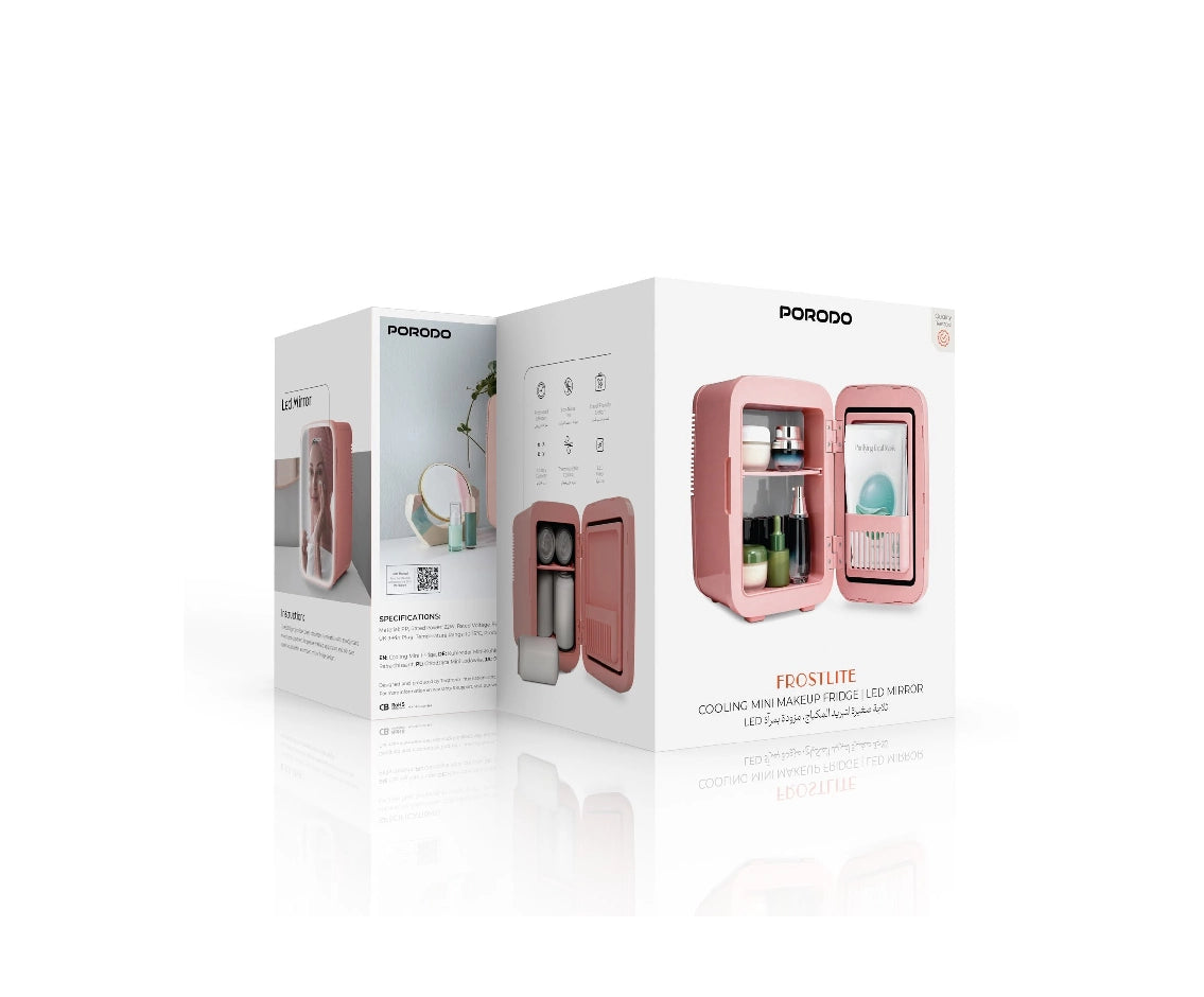 Porodo  Frostile Cooling Mini Makeup Fridge & Led Mirror