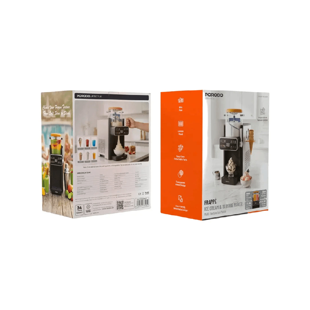 Porodo Frappé Ice Cream & Slushie Maker with Multi-Texture Ice Maker