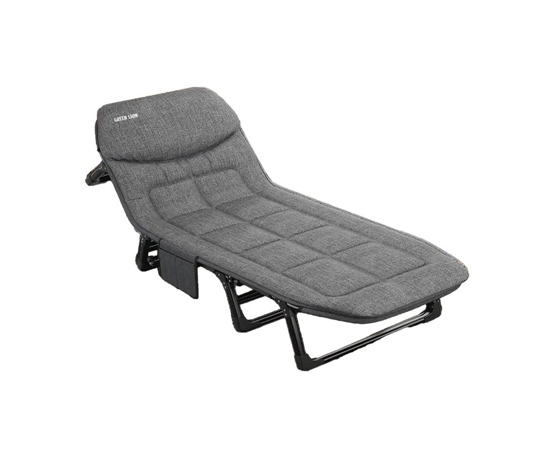 Green Lion Foldable Camping Bed with Adjustable Backrest & Pillow, Portable Sleeping Cot