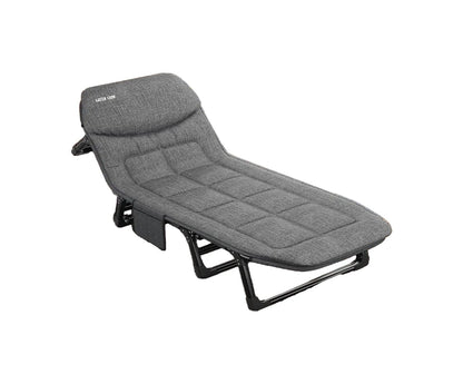 Green Lion Foldable Camping Bed with Adjustable Backrest & Pillow, Portable Sleeping Cot