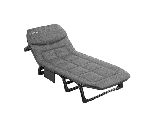 Green Lion Foldable Camping Bed with Adjustable Backrest & Pillow, Portable Sleeping Cot