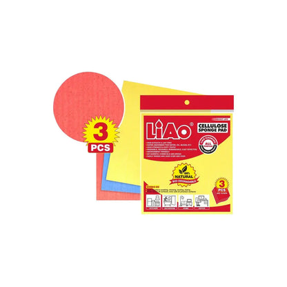 Liao Cellulose Sponge Pad 3 Pieces