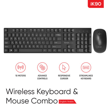 iSmart Wireless Keyboard and Mouse Combo iK90