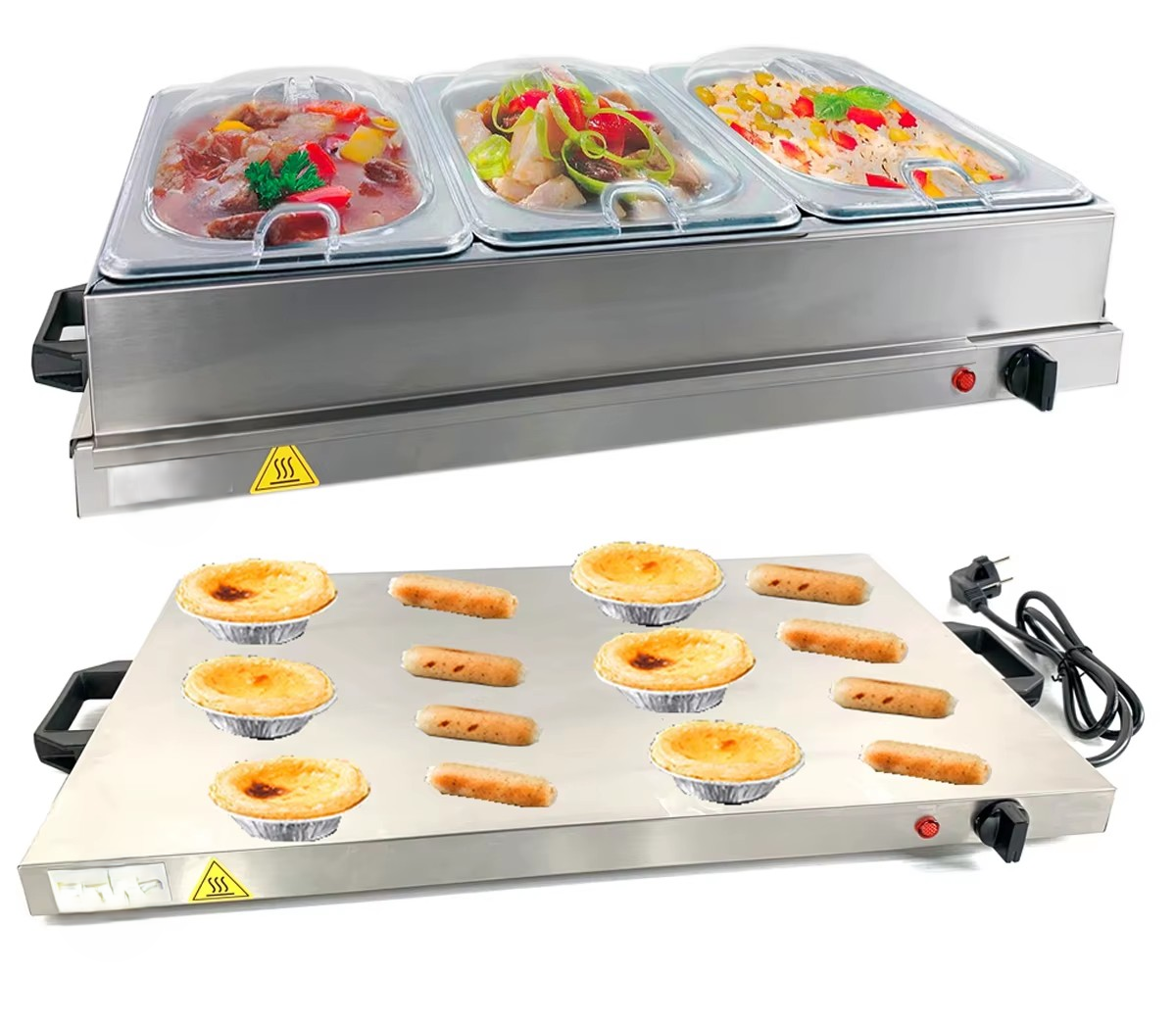 Electric Food Warmer With 3 Pans - AV-DFW-3P