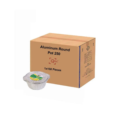 Aluminium Round Pot 250 (1980 ml)  1x150 Pieces