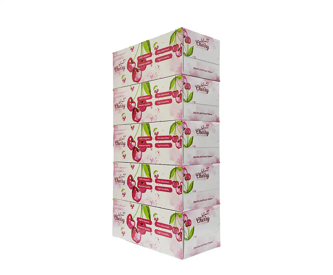 Facial Tissue Cherry 200 Pulls  1x5 Picece