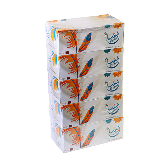 Facial Tissue Reesha 200 Sheet 2 Ply 1 X 5 Pieces