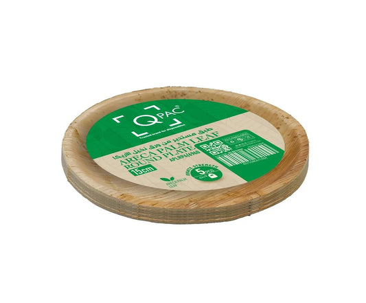 Areca Palm Leaf 15Cm Round Plate 1 X 5 Pieces