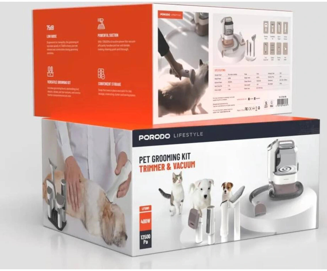 Porodo Pet Grooming Kit - Trimmer & Vacuum