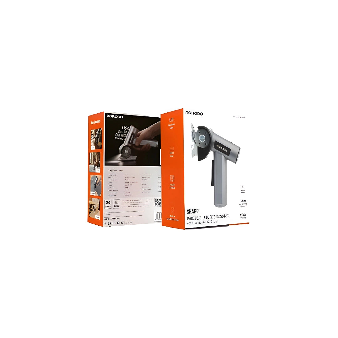 Porodo Sharp Cordless Electric Scissors with Guide Light & LED Display
