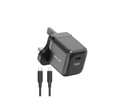 Green Lion Ultra Compact Gan Wall Charger With Type C Cable