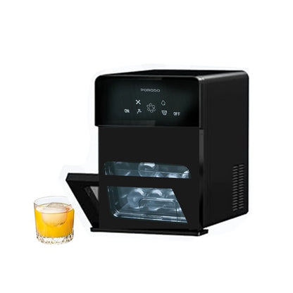 Porodo Lifestyle Sphere Ice Maker Machine 10kg/24H with Automatic Self-Cleaning, 4 Sphere Ice per Cycle, 1.6L Water Tank – Black