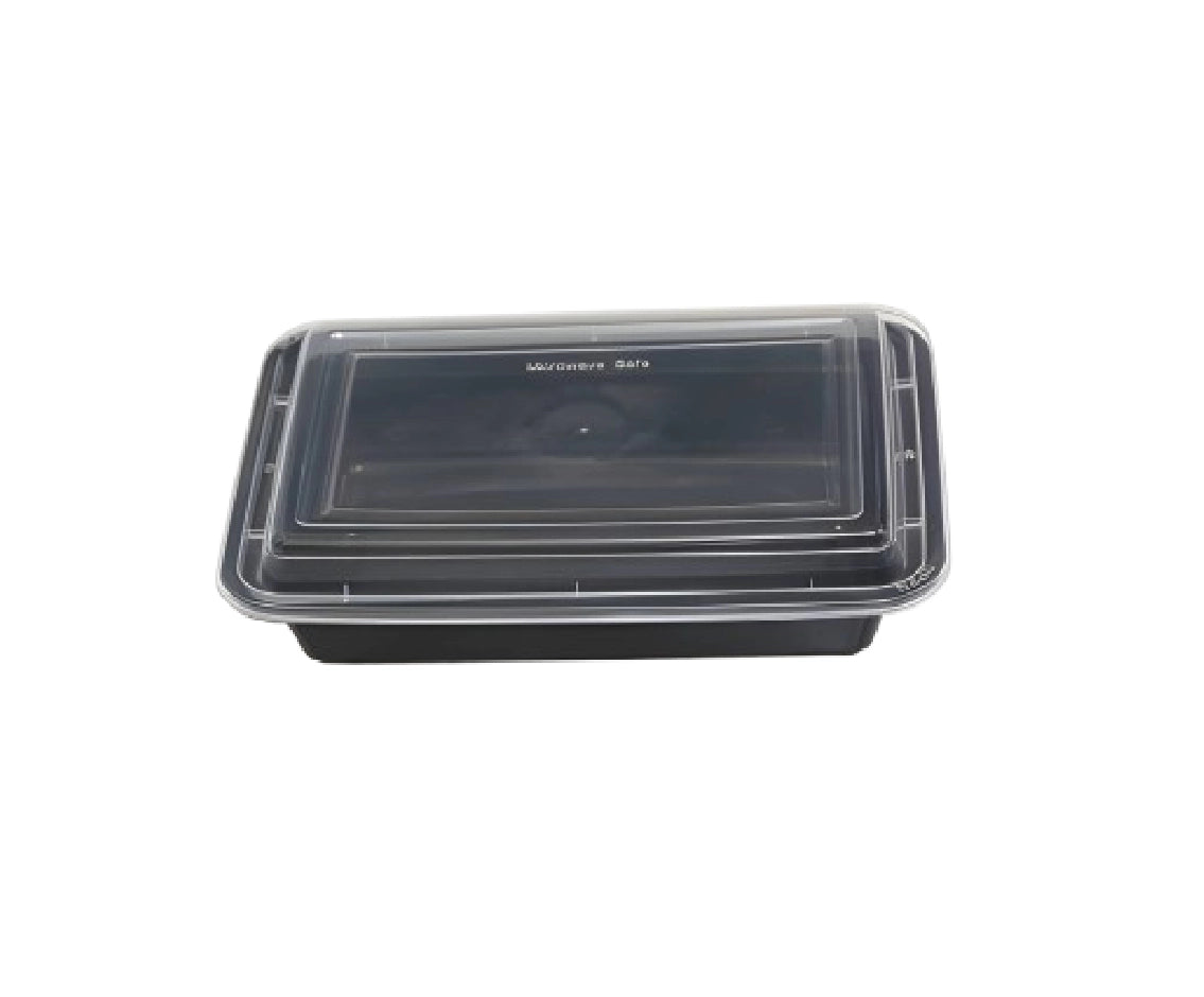 Microwave Re-38 Oz Black Base Container Q Pac 1X5 Pieces