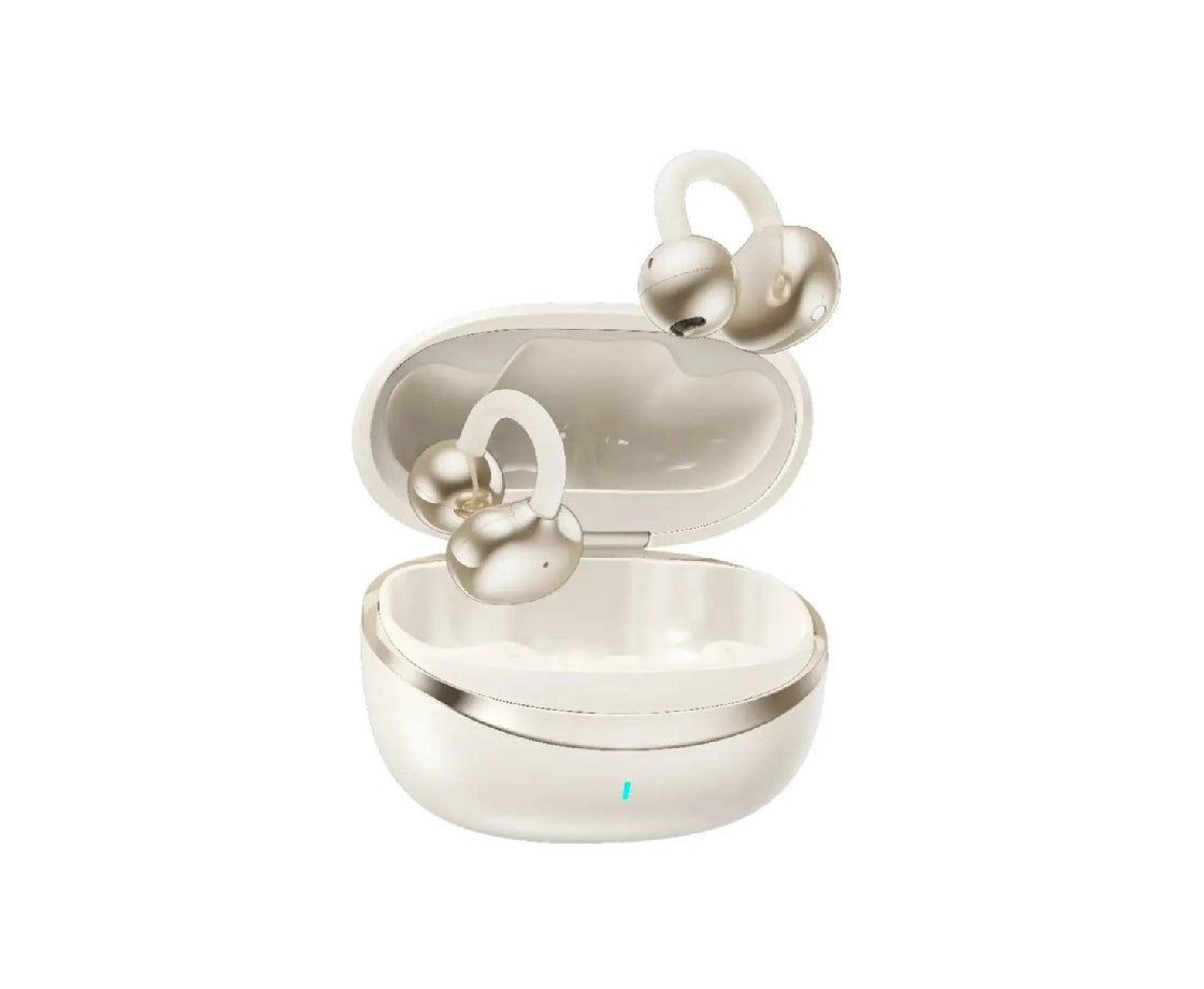 Green Sonix Clip Wireless Earbuds - Cream