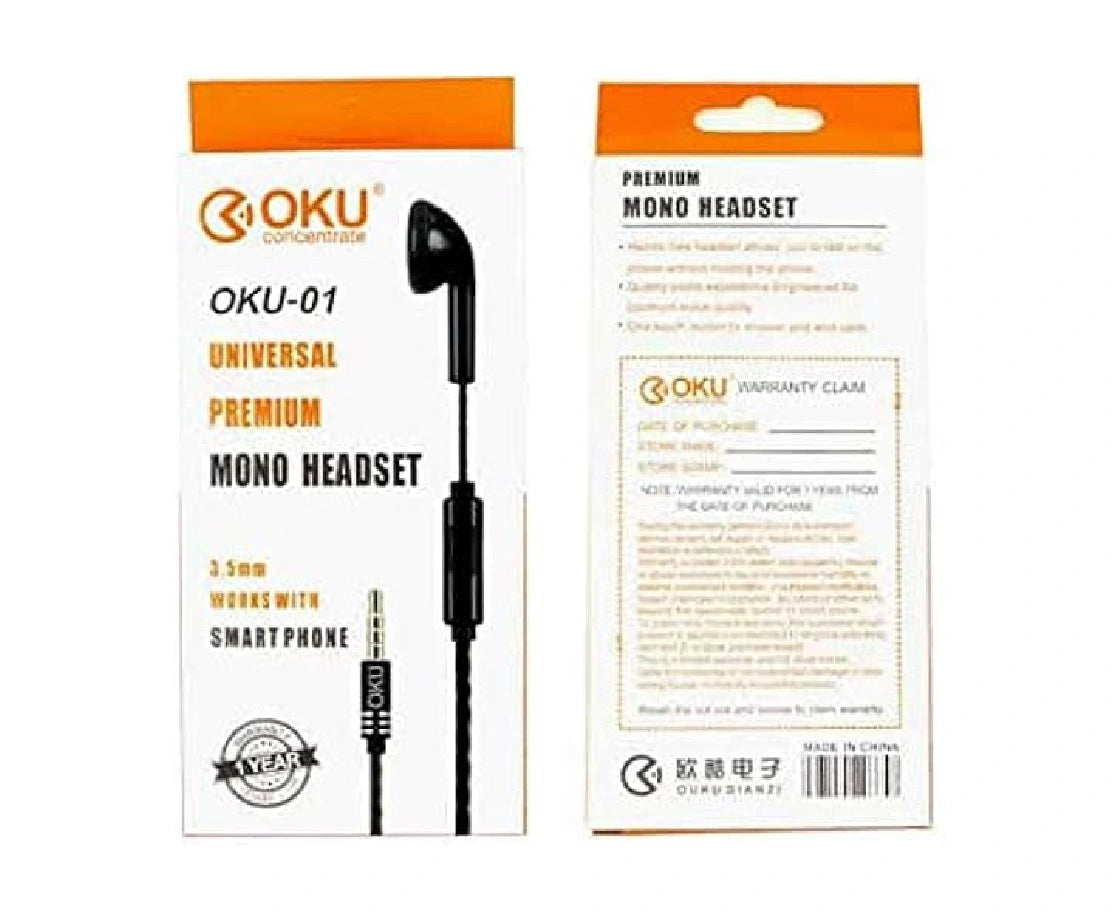 Oku Universal Mono Headset Oku-01 OKU01