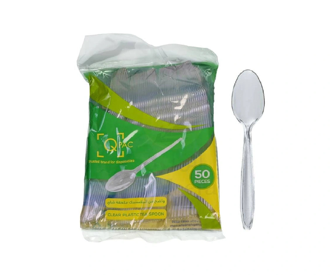 Tea Spoon Plastic Clear Q Pac 1X50 Pieces