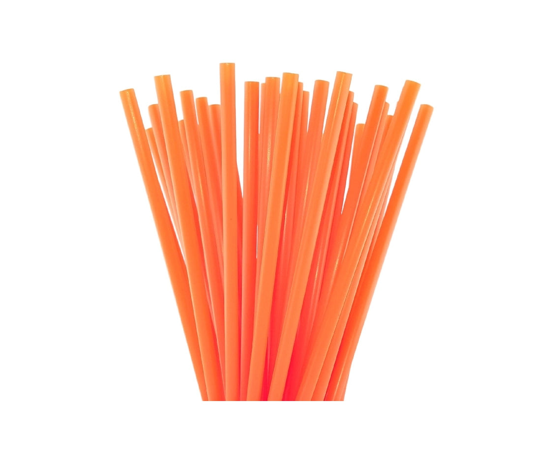 Plastic Straw Wrapped 8 Mm Orange 1X150
