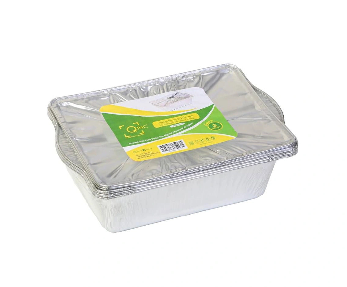 Aluminium 2100Ml Rectangle Pot 300 Q Pac 1X3 Pieces