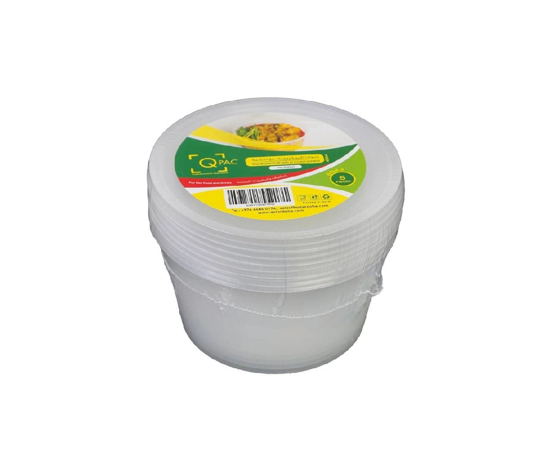 Microwave 450Ml Round 16 Container Q Pac 1X5 Piece