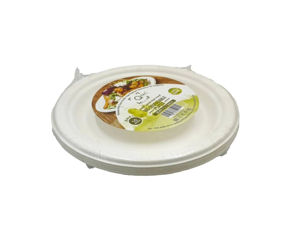 Bio-Degradable 7 Inch Round Plate Q Pac 1X10 Pieces