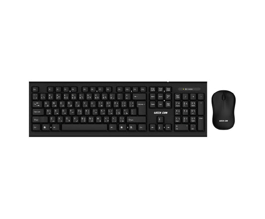 Green Lion Wireless keyboard and Mouse, 1200DPI Mouse Sensitivity, 10m Wireless Distance - Black