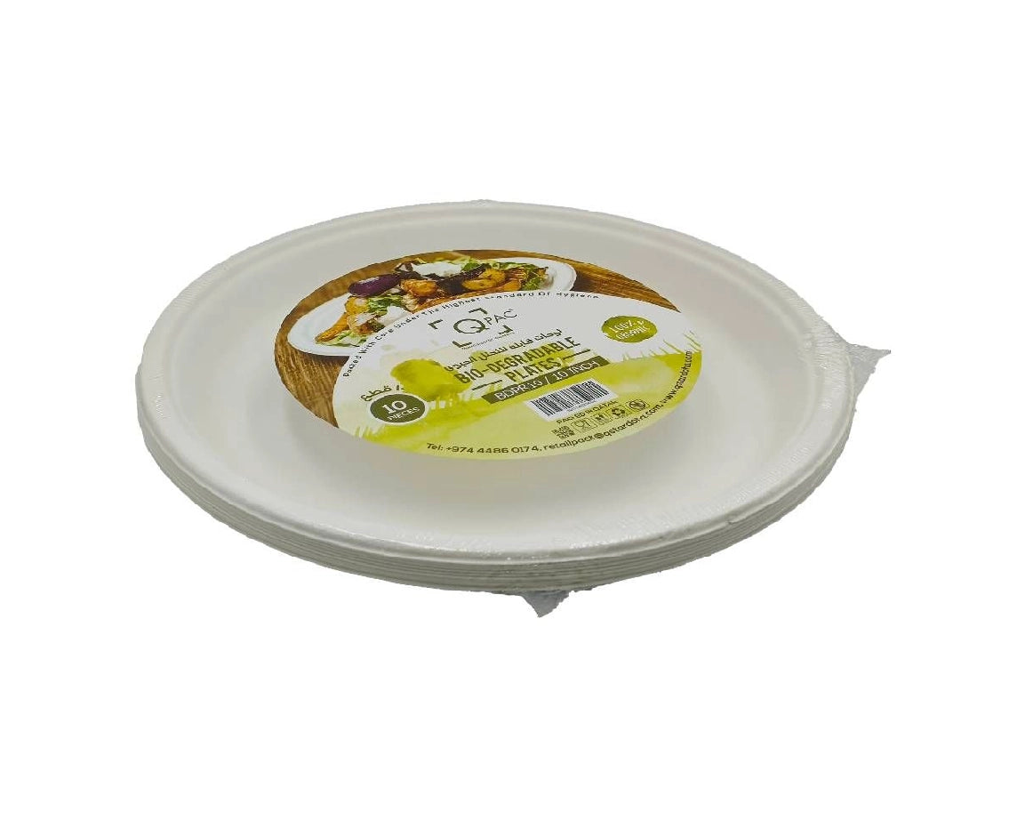 Bio-Degradable 10 Inch Round Plate Q Pac 1X10 Pieces