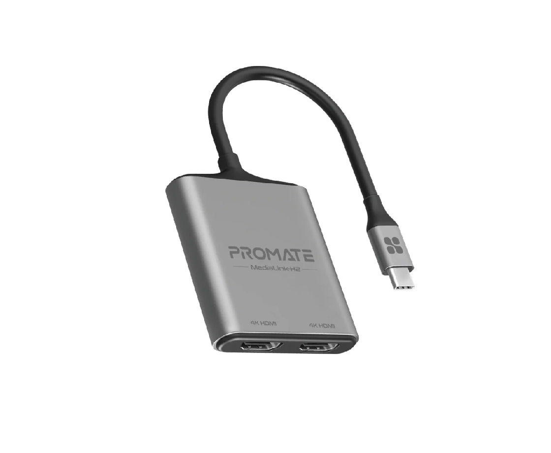 Promate High Definition Usb-C To Dual Hdmi 4k Adapter
