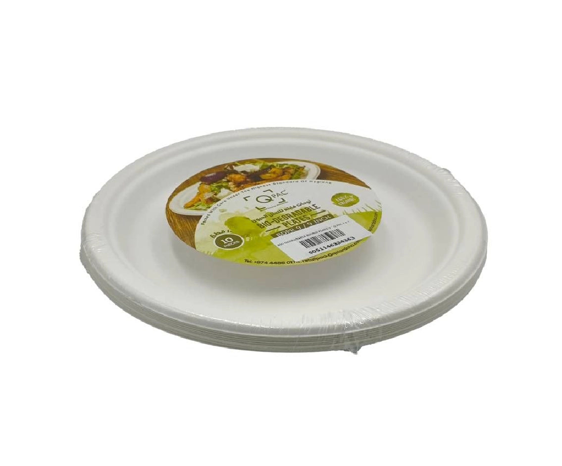 Bio-Degradable 9 Inch Round Plate Q Pac 1X10 Pieces