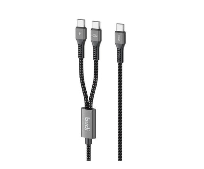 Budi 1.2M PD65W Super Fast Charge Cable Type C to Dual 