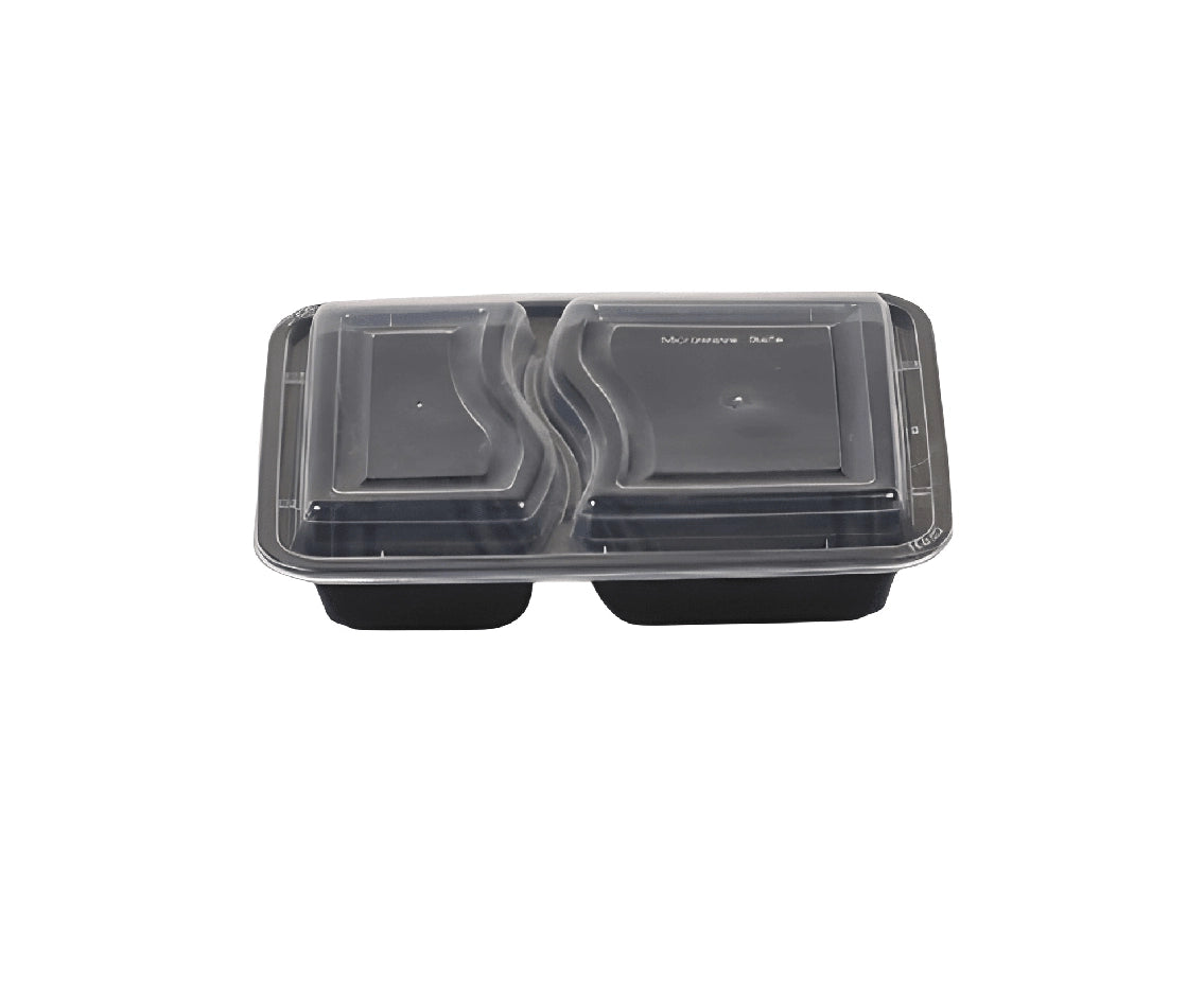 Micro Rectangle-232 2 Comp Black Base Container Q Pac 1X5 Pieces