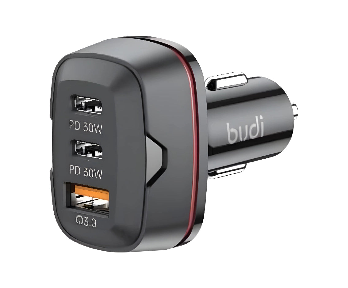 Budi 60W Dual Usb-C Pd And Qc 3.0 Car Charger